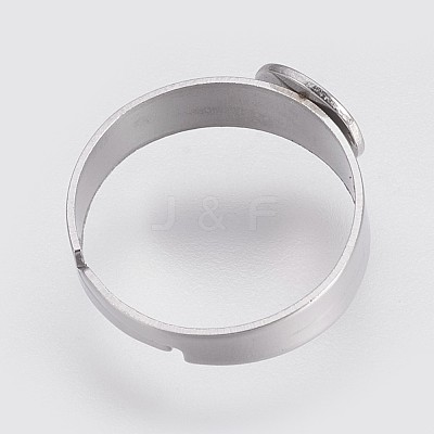 Tarnish Resistant Adjustable 304 Stainless Steel Pad Ring Settings X-STAS-I088-I-01P-1