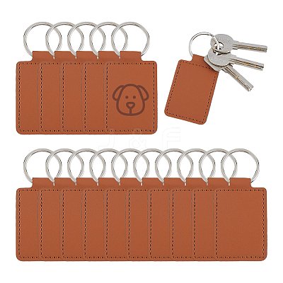 16Pcs Rectangle PU Leather Keychains KEYC-DC0001-45B-1