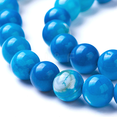 Natural Agate Beads Strands G-G754-09-8mm-1