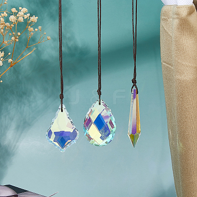 5Pcs Glass Hanging Suncatchers HJEW-FH00193-1