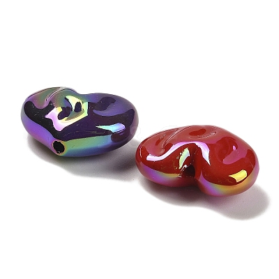 UV Plating Opaque Rainbow Iridescent Acrylic Beads SACR-R001-01A-1