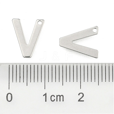 Tarnish Resistant 304 Stainless Steel Letter Charms X-STAS-O072-V-1