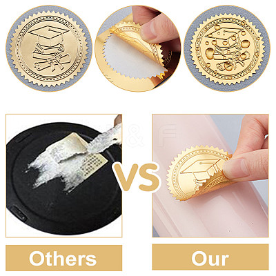 Plastic Self Adhesive Gold Foil Embossed Stickers DIY-WH0211-233-1