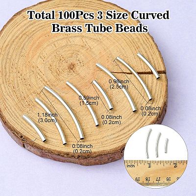 100Pcs 3 Styles Brass Tube Beads KK-YW0002-15-NF-1