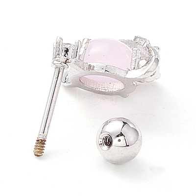 Planet with Star Cubic Zirconia Dangle Stud Earrings LS-EJEW-A065-14P-1