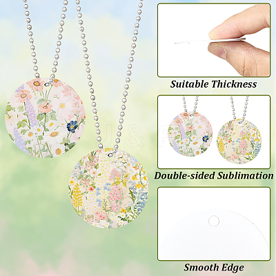 45Pcs Blank Double-sided Heat Transfer Aluminium Pendants DIY-SP0006-29A-1