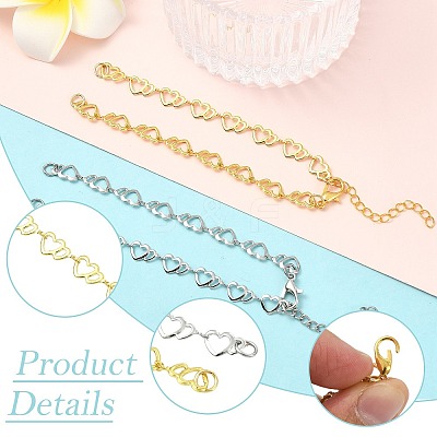 2Pcs Brass End with Chains AJEW-CJ00012-1