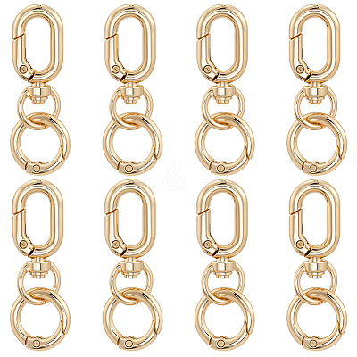 8Pcs Alloy Spring Gate Rings FIND-BBC0004-68-1