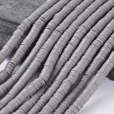 Flat Round Handmade Polymer Clay Beads CLAY-R067-6.0mm-40-1