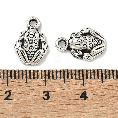 Tibetan Style Alloy Frog Charms TIBEP-O009-28-1