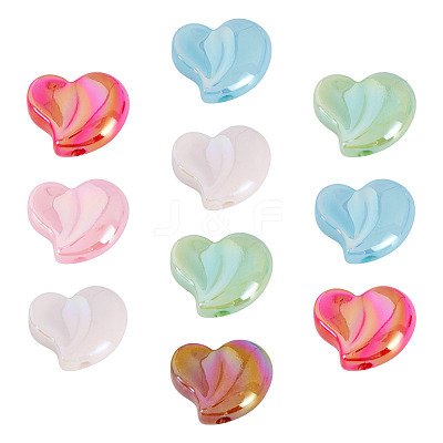 10Pcs UV Plating Opaque Acrylic Beads OACR-TA0004-07-1