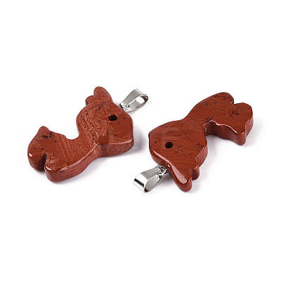 Natural Red Jasper Pendants G-T144-11F-1