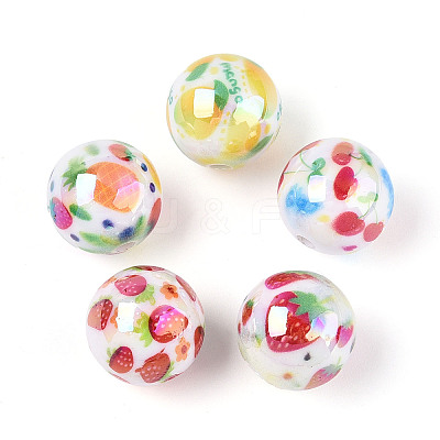 Printed Opaque Acrylic Beads MACR-T048-04M-1