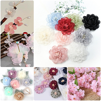 Rope with Plaster Artificial Fzlower Core for Hairpin Accessories DIY-WH20010-10A-1