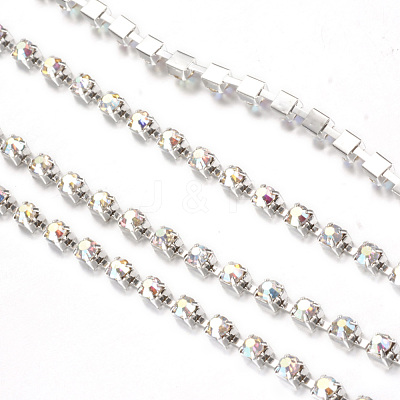 Brass Rhinestone Strass Chains CHC-T002-SS16-02S-1