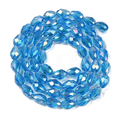 Transparent Electroplate Glass Beads Strands EGLA-N013-T6mm-B17-1