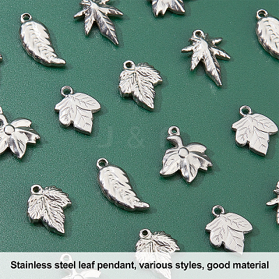 20Pcs 5 Style 201 Stainless Steel Pendants STAS-UN0030-22-1