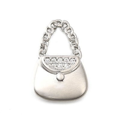 Brass Micro Pave Cubic Zirconia Pendants KK-C096-12P-1