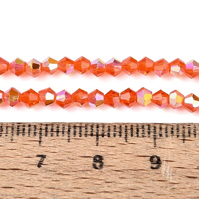 AB Color Plated Transparent Glass Beads Strands GLAA-G127-01K-1