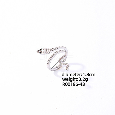 Snake Platinum Brass Cuff Ring CL6952-6-1
