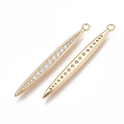 Brass Micro Pave Cubic Zirconia Pendants KK-T038-350G-1