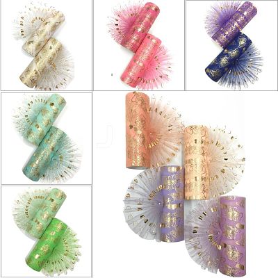 Bowknot & Heart Deco Mesh Ribbons OCOR-I005-G-1
