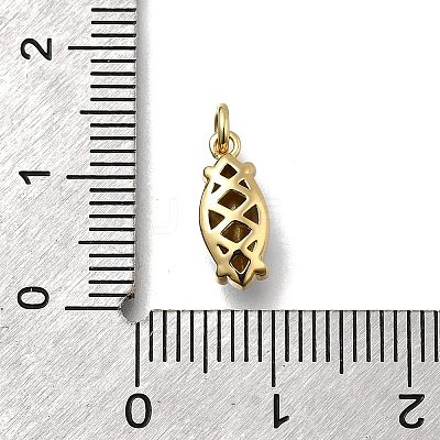 Horse Eye Brass with Glass Charms KK-G525-04G-02-1