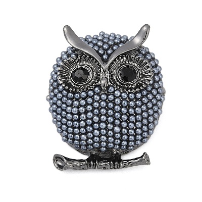 Owl Alloy Brooches for Backpack Clothes PALLOY-D361-22G-1