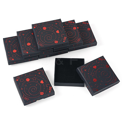 10Pcs Hot Stamping Planet Cardboard Jewelry Packaging Boxes CON-TA0001-44C-1