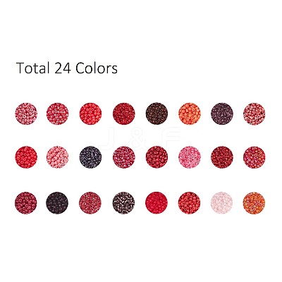288G 24 Colors Glass Seed Beads SEED-JQ0005-01B-2mm-1