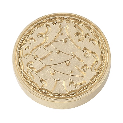Christmas Series Wax Seal Brass Stamp Head AJEW-M037-01G-26-1