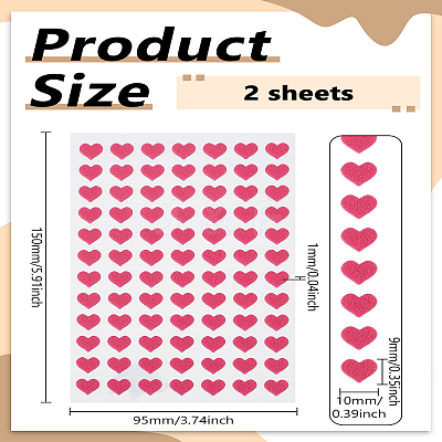 2 Sheets Heart Non-Woven Stickers DIY-LP0006-26-1