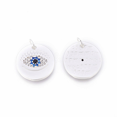 Brass Micro Pave Cubic Zirconia Pendants ZIRC-F095-09MS-1