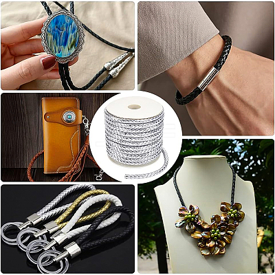 PU Imitation Leather Braided Cord WL-WH0003-14C-1