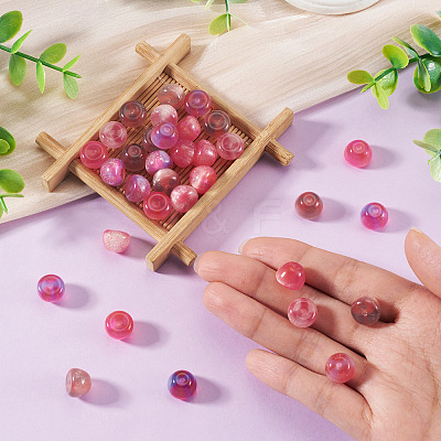 40Pcs 4 Colors Resin UV Reactive Beads RESI-TA0005-69-1