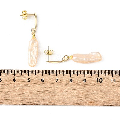 304 Stainless Steel Stud Dangle Earrings with Natural Baroque Keshi Pearls EJEW-JE07339-1