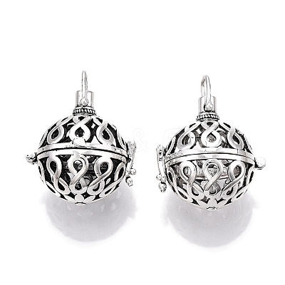 Rack Plating Brass Cage Pendants KK-S751-005AS-1