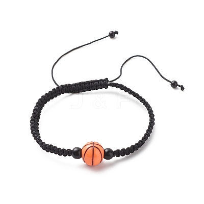 Acrylic Braided Bead Bracelet BJEW-JB08552-01-1