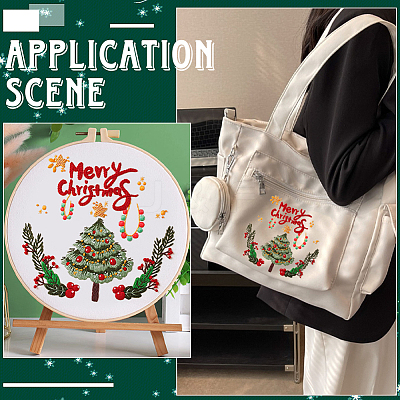 Christmas DIY Embroidery Starter Kits for Beginners AJEW-WH20816-026-1