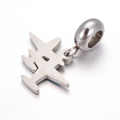 304 Stainless Steel European Dangle Charms OPDL-L013-39B-1