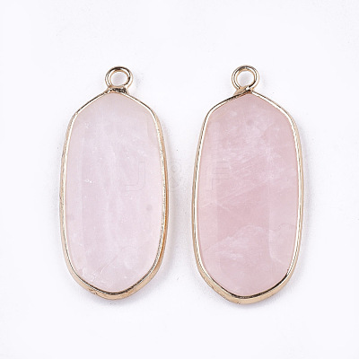 Natural Rose Quartz Pendants G-T112-23I-1