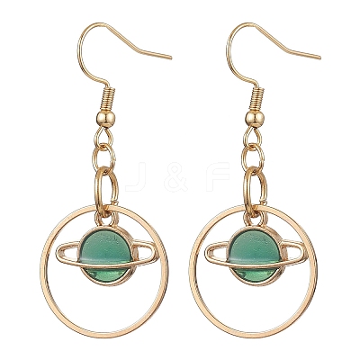 304 Stainless Steel with Alloy Enamel Dangle Earrings EJEW-JE06028-1