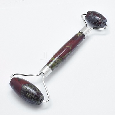 Natural Dragon Blood Jasper Brass Face Massager MRMJ-G008-12P-1