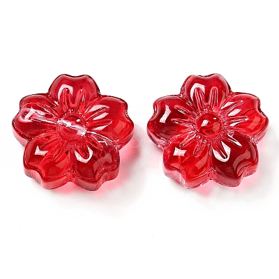 Spray Painted Transparent Glass Beads GLAA-F119-01-1