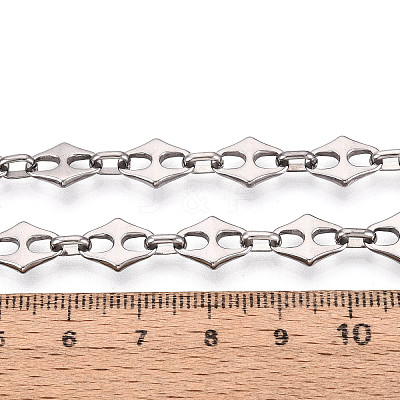 304 Stainless Steel Rhombus Link Chains CHS-Q009-01P-1
