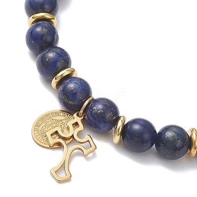3Pcs Natural Lapis Lazuli & Eyeless Obsidian & Non-Magnetic Synthetic Hematite Beaded Stretch Bracelets BJEW-JB12895-1