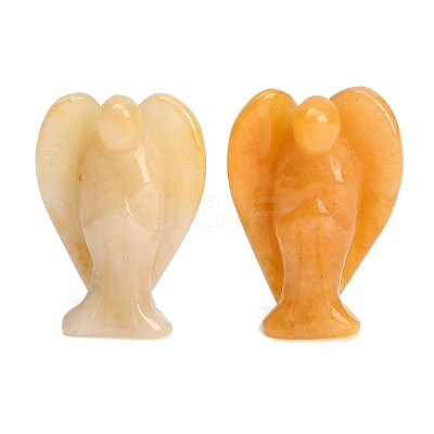 Natural Topaz Jade Carved Angel Figurines G-O200-03J-10-1