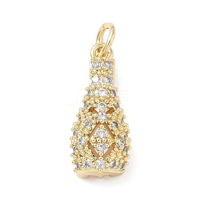 Brass Micro Pave Cubic Zirconia Pendants KK-D357-43G-1