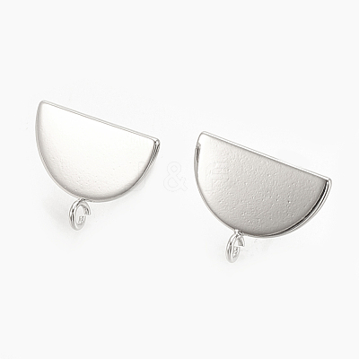 Brass Stud Earrings Findings X-KK-S345-191P-1