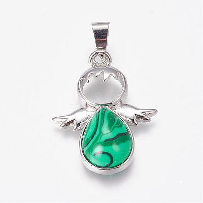 Synthetic Malachite Pendants G-G651-A03-1